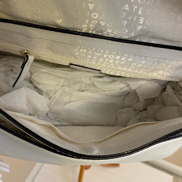 New Kate Spade white leather flap shoulder bag - Picture 6 of 8